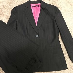 Anne Klein brown pinstripe suit, size 4